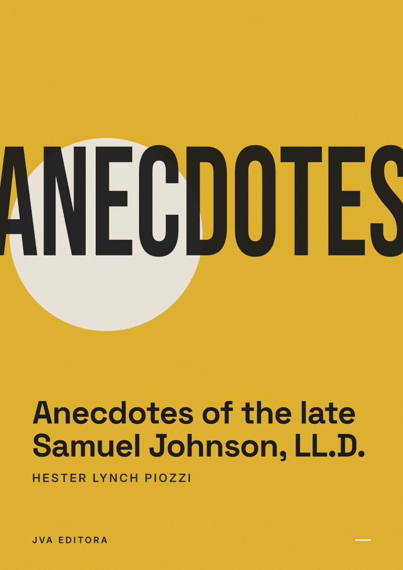 Cover of Anecdotes of the late Samuel Johnson, LL.D.